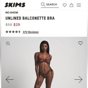 SKIMS No Show Molded Unlined Balconette NWT